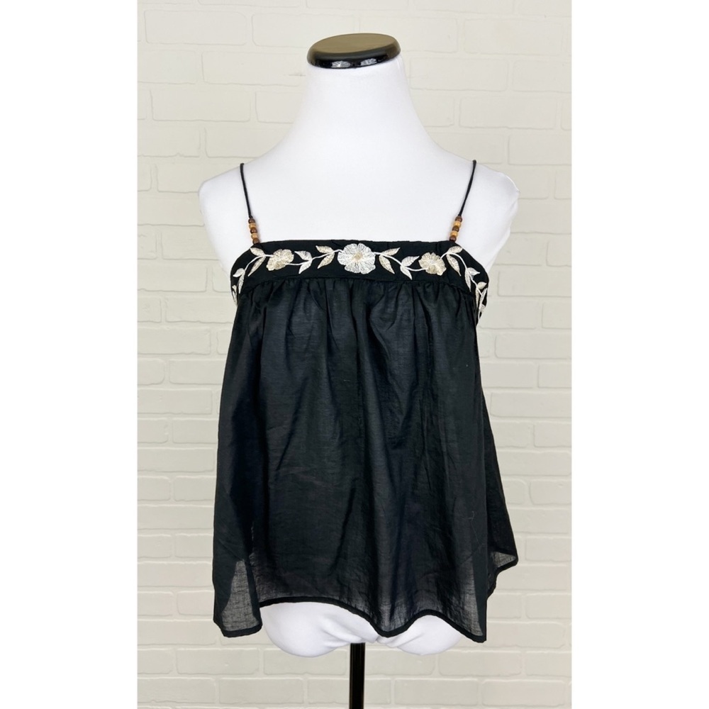NWOT Love Notes Floral Embroidered Tie Back Sleeveless Blouse Tank Top Large